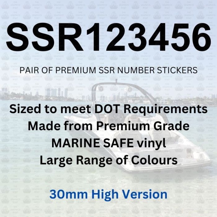 SSR Boat Boat Number Stickers 30mm High