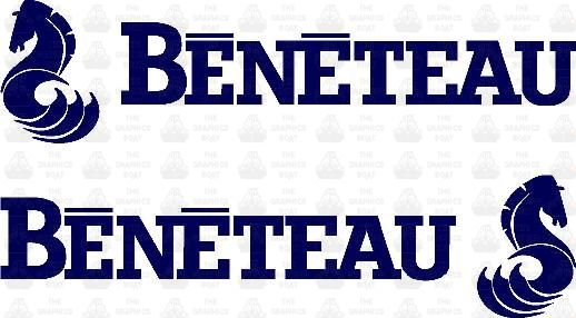 Beneteau Sea Horse Pair Lettering Yacht graphic sticker