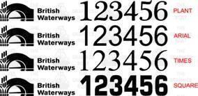 Narrow Boat Index Numbers with Logo to Side