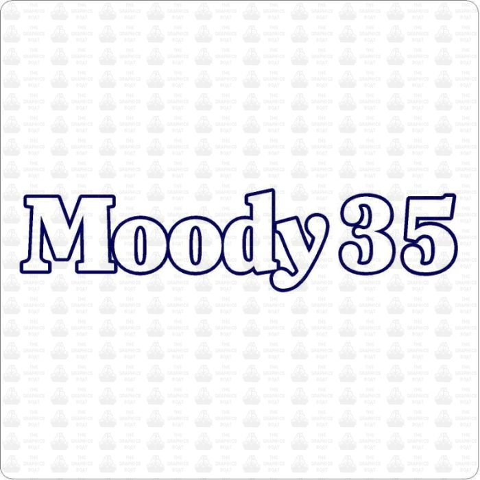 Moody 35 Lettering Sticker