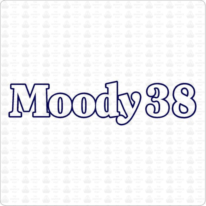 Moody 38 Lettering Sticker