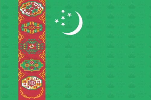 Turkmenistan Flag Sticker