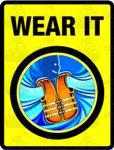 wear a life jacket graphic decal sticker