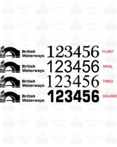 Narrow Boat Index Numbers with Logo to Side