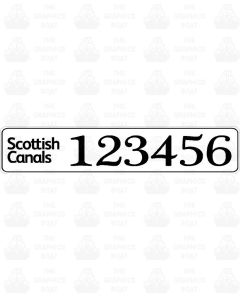 Scottish Canals Boat Index Number Sticker Plate Style (Pair)