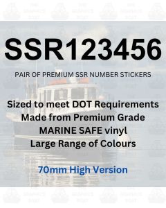 70mm High SSR Number Sticker