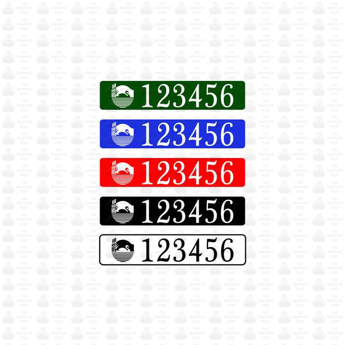 Combined BW and CRT  Boat Index Number Sticker Plate Style - OUR OWN DESIGN (Pair)
