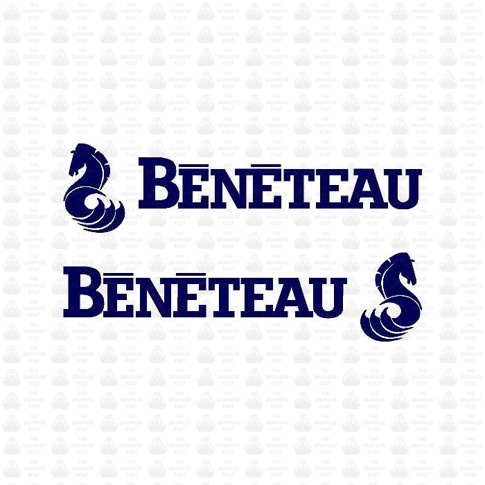 Beneteau Sea Horse Pair Lettering Yacht graphic sticker
