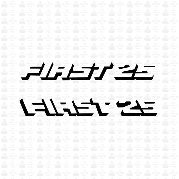 Beneteau First 25 Slanted Lettering Yacht graphic sticker pair
