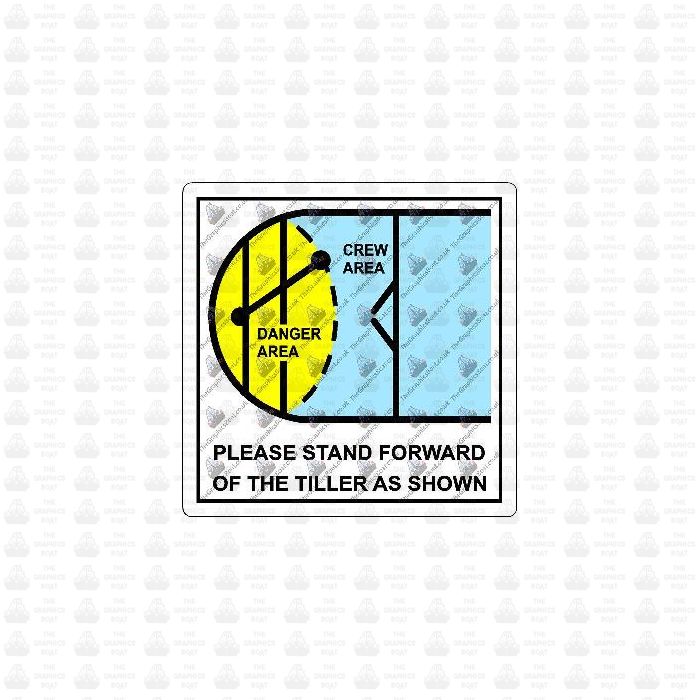 Boat safety Tiller Sticker Decal Graphic. TGB