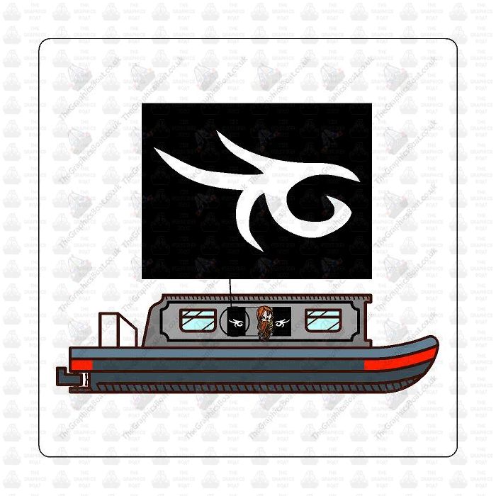 Canal Boat Decoration - Book End Stickers