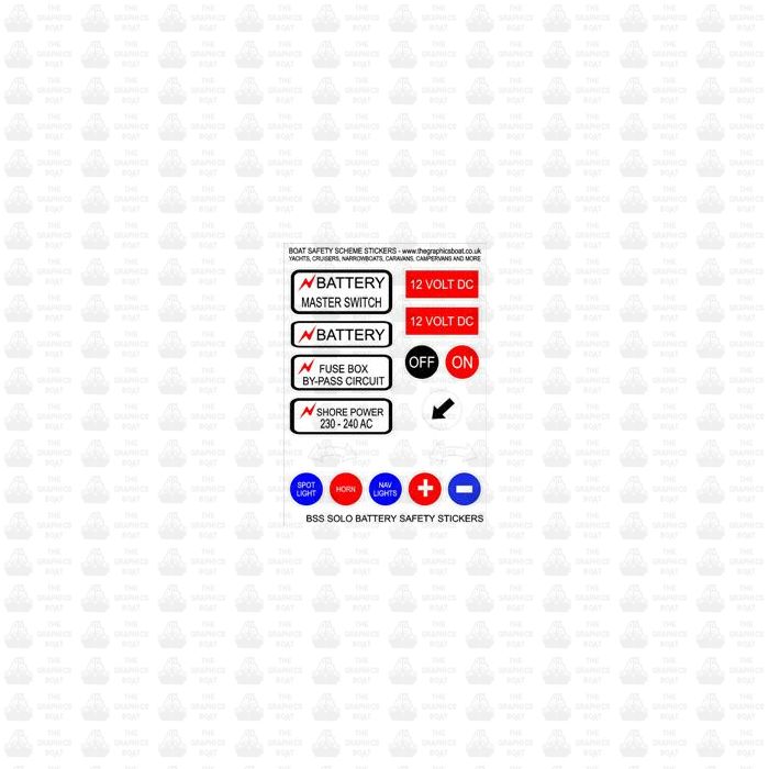 BSS Solo Battery - Boat Safety Scheme safety stickers.