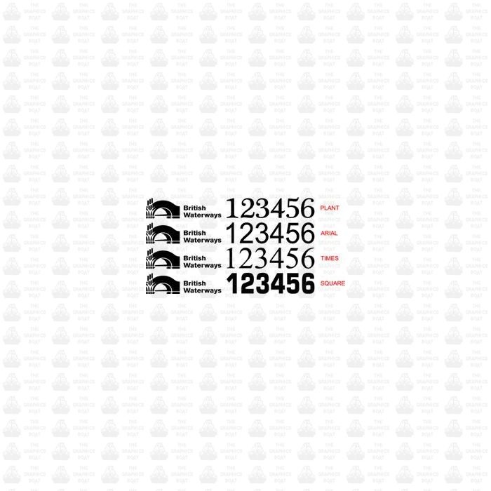 Narrow Boat Index Numbers with Logo to Side