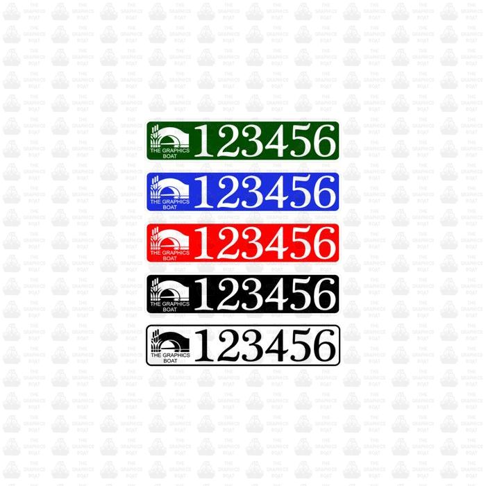 BW/CRT Boat Index Number / Sticker Plate Style - With Boat Name / Colour