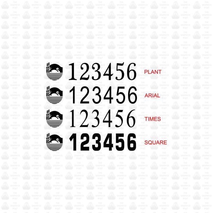 Combined BW and CRT Boat Index Numbers - OUR OWN DESIGN (Pair)
