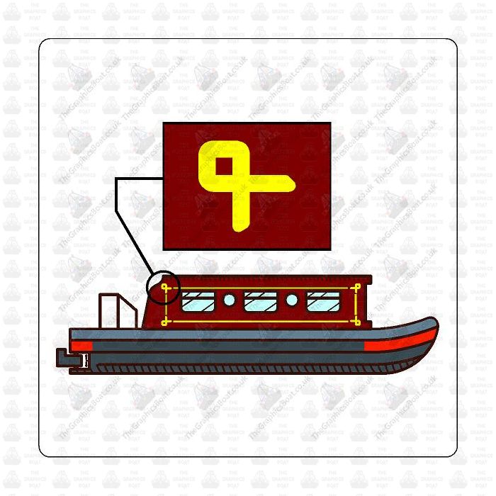Narrowboat Coach Line Corner Stickers Design 3 (Single)