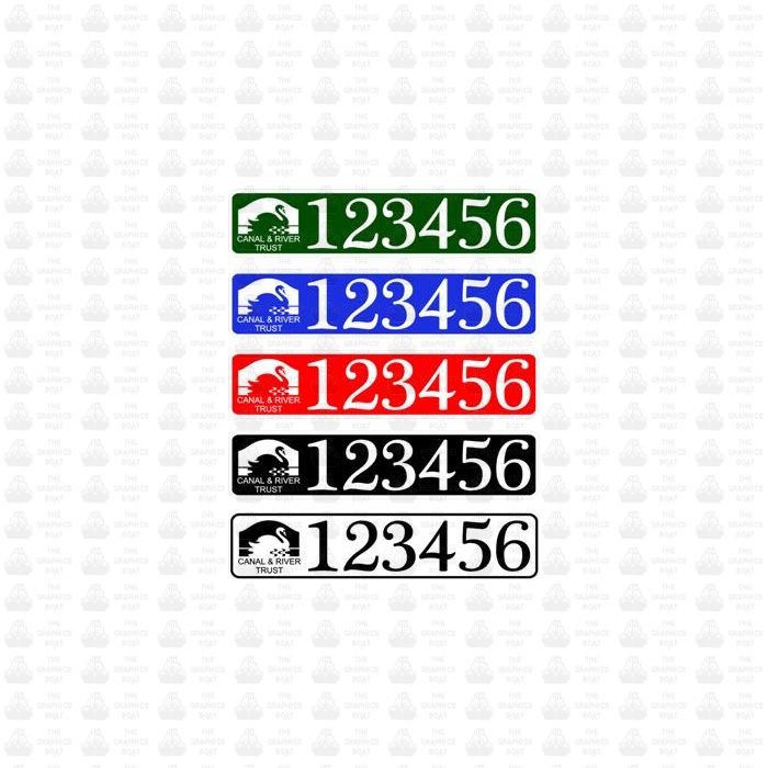 CART Boat Number/Index Number / Sticker Plate Style - colours available