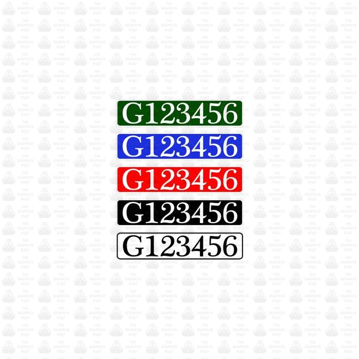 Great Ouse Plate Style Numbers