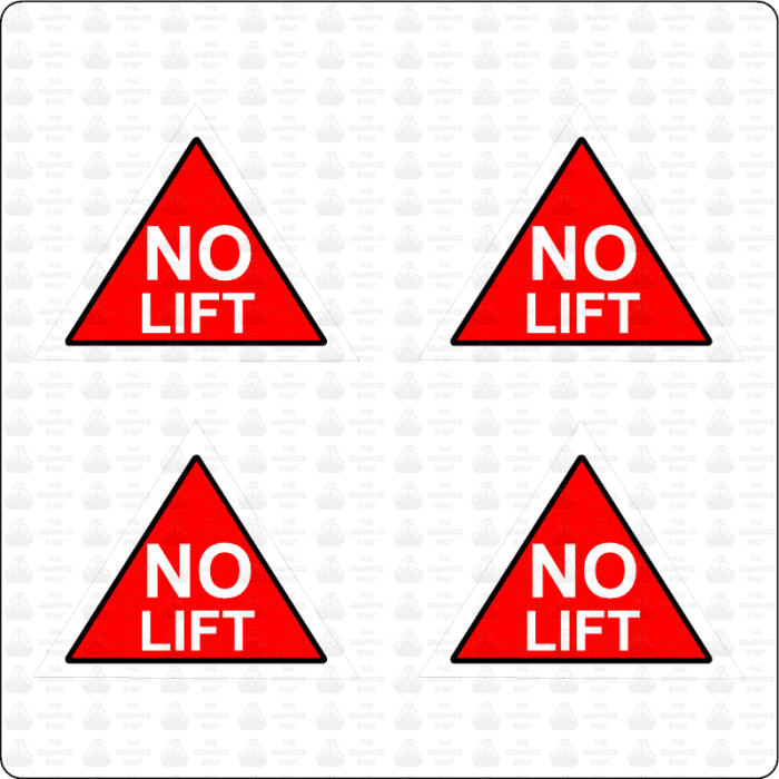 Boat Hoist Sticker - No Lift (4 of)
