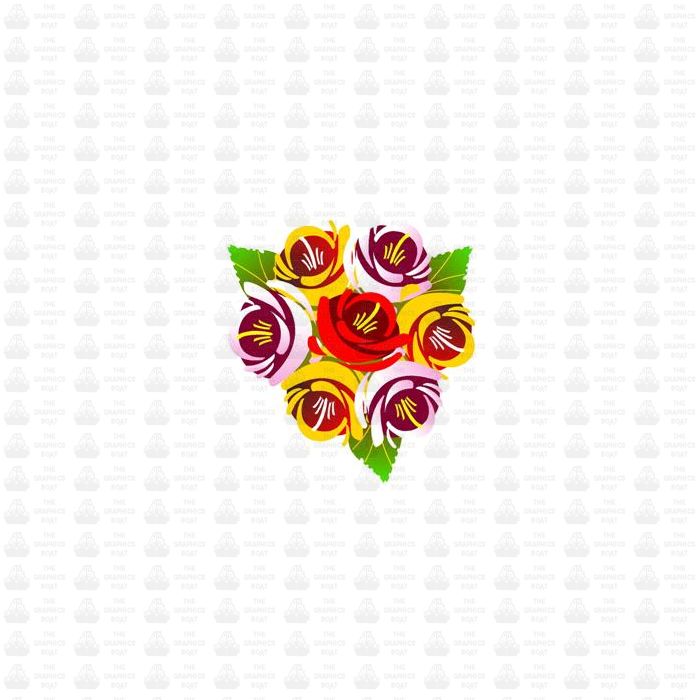 Traditional Style Canal Rose Sticker  Design 10B