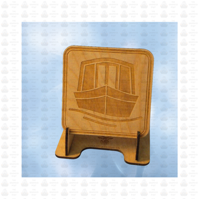 Laser Engraved Canal Boat Drinks Coaster by Galloway Crafts - VERSION 2