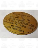 Builders nameplate commissioning plaque 