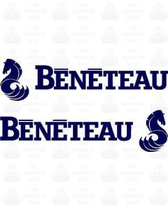 Beneteau Sea Horse Pair Lettering Yacht graphic sticker