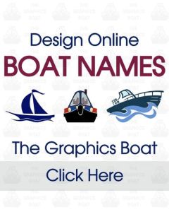 The Graphics Boat, vinyl boat name stickers