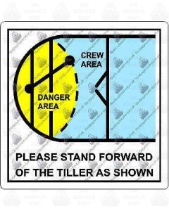 Boat safety Tiller Sticker Decal Graphic. TGB