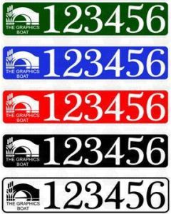 BW/CRT Boat Index Number / Sticker Plate Style - With Boat Name / Colour