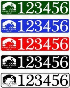 CART Boat Number/Index Number / Sticker Plate Style - colours available