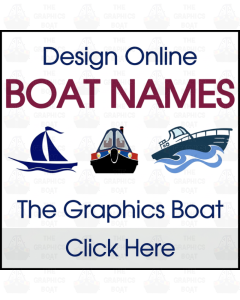 The Graphics Boat, vinyl boat name stickers