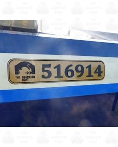 Engraved BW or CaRT Boat Index Number Inc. Boat Name (Pair)