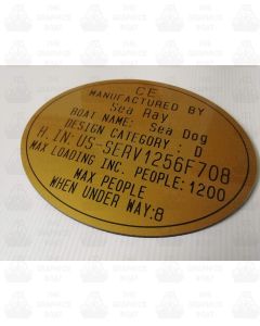 Builders nameplate commissioning plaque