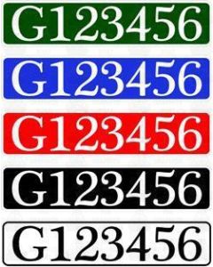 Great Ouse Plate Style Numbers