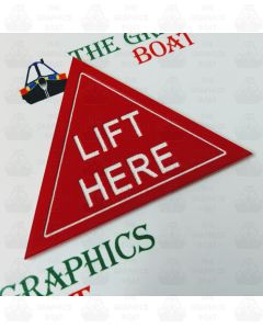 engraved boat safety sign, LIFT HERE.