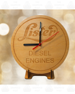 LISTER ENGINES ENGRAVED WOODEN CLOCK