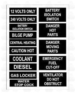 Boat Safety/Warning Stickers A