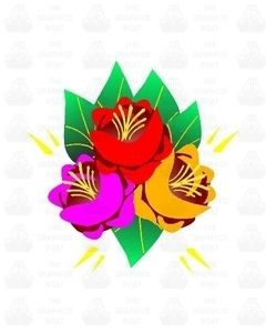 Traditional Style Canal Rose Sticker Design 13