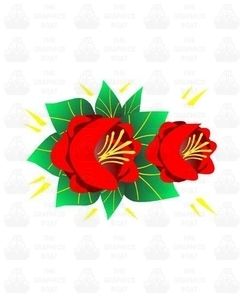 Traditional Style Canal Rose Sticker Design 15