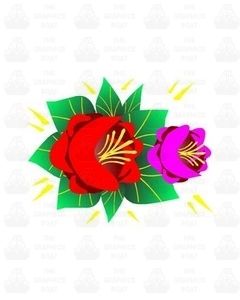 Traditional Style Canal Rose Sticker Design 16