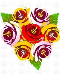 Traditional Style Canal Rose Sticker Design 10B