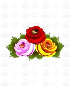Traditional Style Canal Rose Sticker Design 23