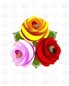 Traditional Style Canal Rose Sticker Design 26