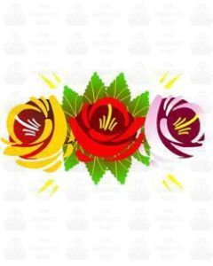 Traditional Style Canal Rose Sticker Design 2