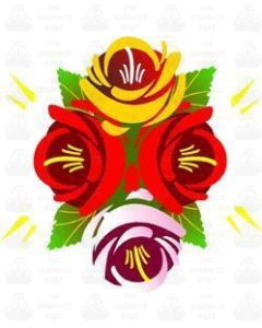 Traditional Style Canal Rose Sticker Design 4