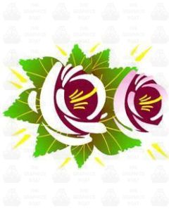 Traditional Style Canal Rose Sticker Design 6