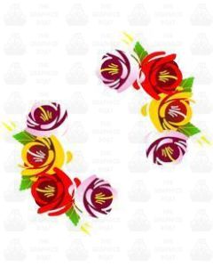Traditional Style Canal Rose Sticker Design 7 (Pair)