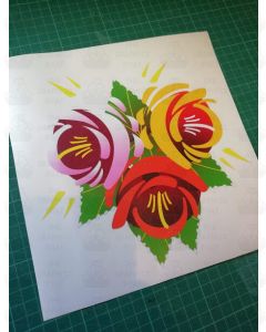 Traditional Style Canal Rose Sticker Design 3