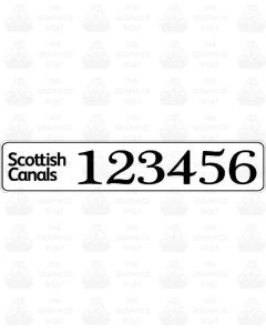 Scottish Canals Boat Index Number Sticker Plate Style (Pair)